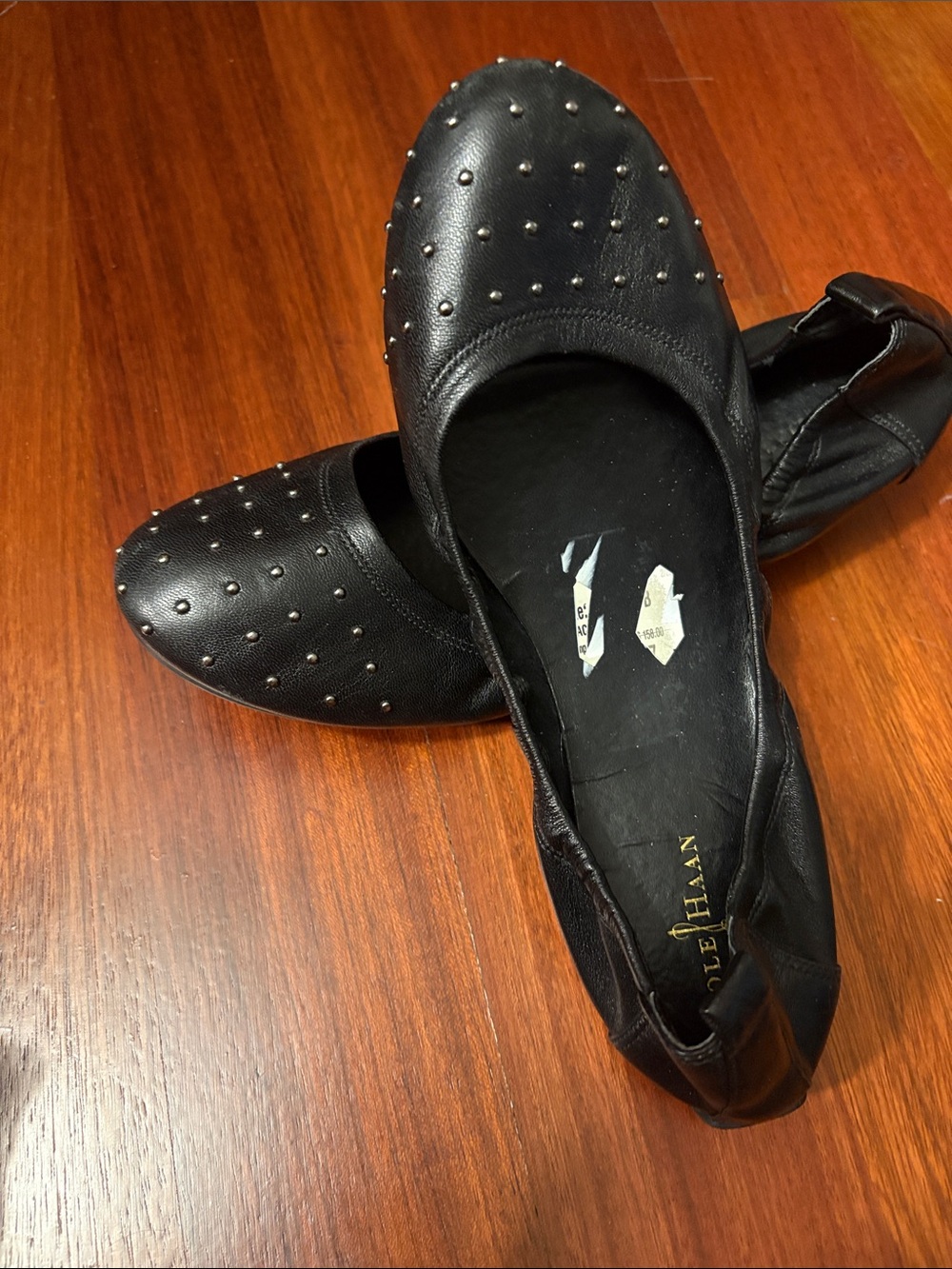 4 pairs- Vaneli Black Leather Studded Slip-On Flats and more